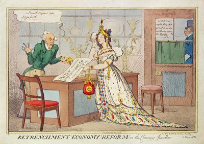 Réforme économique de la réduction, ou le bijoutier rusé, 1822 - English School